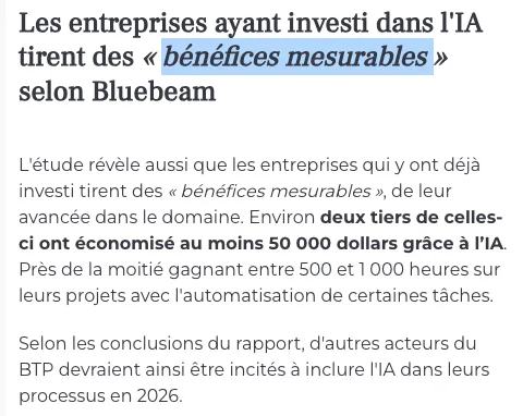 Les entreprises ayant investi dans l'IA tirent des bénéfices mesurables